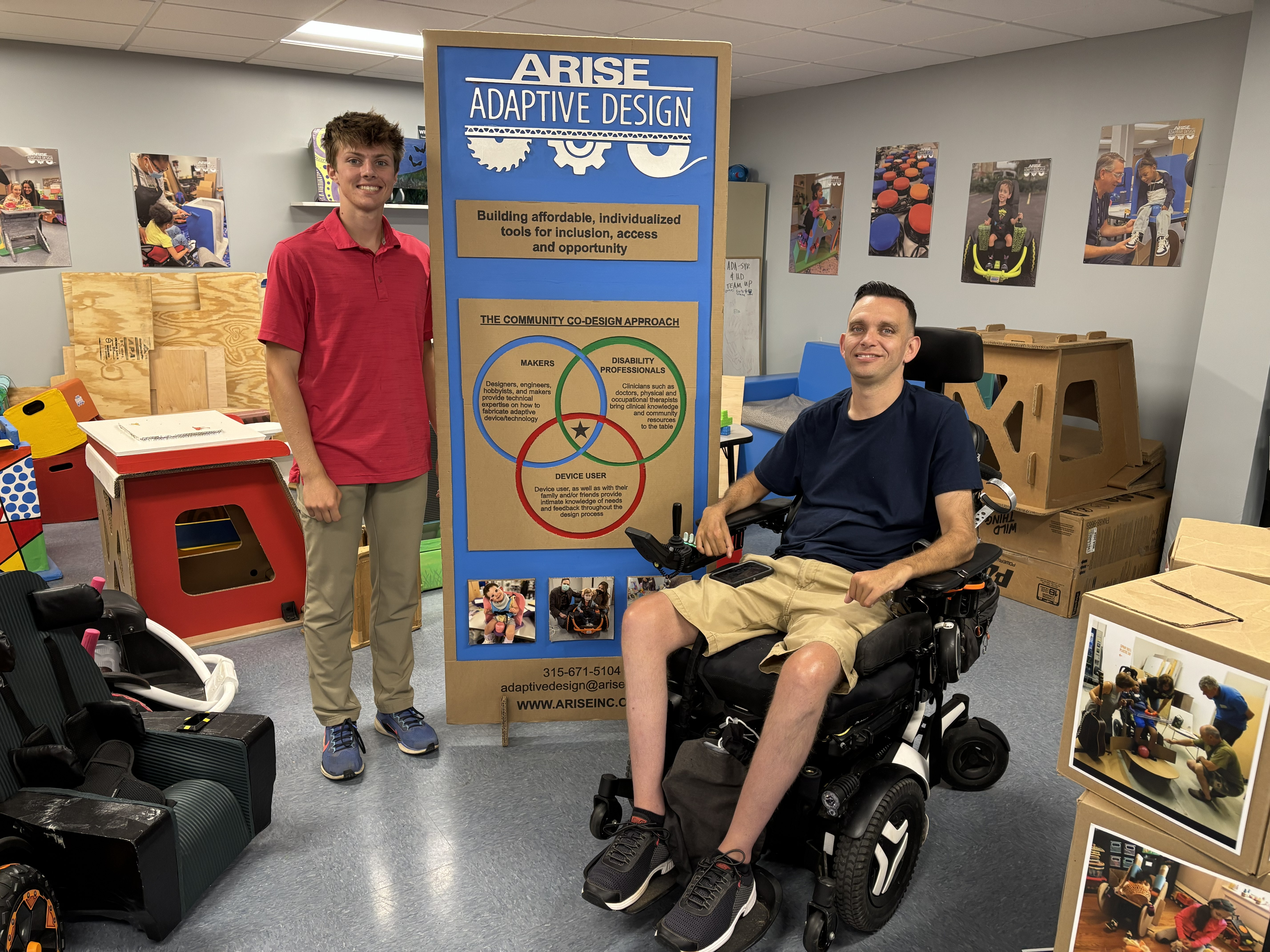 Jeffrey Ragonese, a 2025 Community Intern, with ARISE Adaptive Design