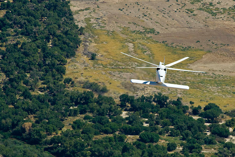 FORESTER on A160 white unmanned helicopter from above