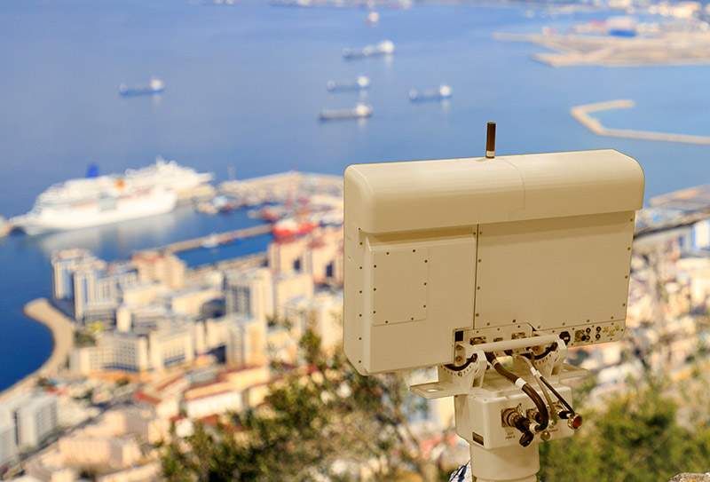 Gryphon R1410 Radar overlooking a port